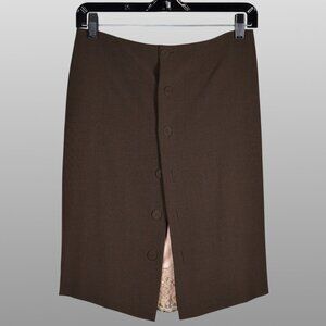 Jean Paul Gaultier Femme Brown Wool Button Skirt Size 4